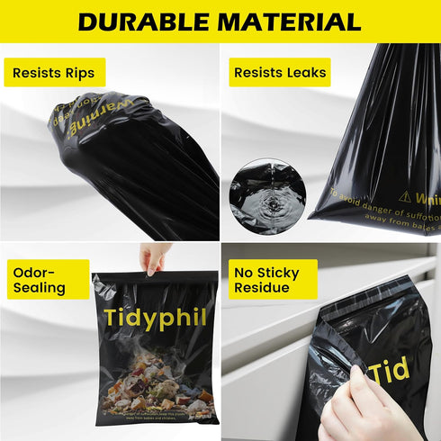 Tidyphil 150 2 PCS Disposable Car Trash Bags Hanging, Leak-proof, Odor Seal. Gallon Car Garbage Bags, Big Capacity.