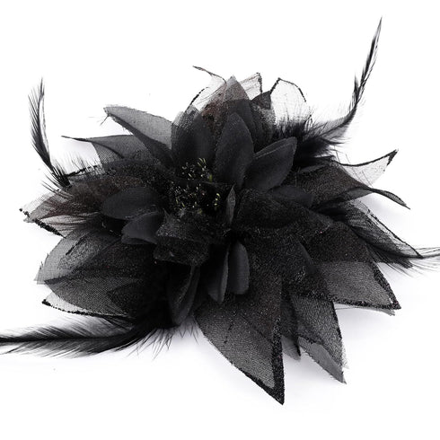Sibba Flower Hair Clips, Black Pin Barrettes Rose Hair Dress Accessories for Women Girls Travel Wedding Prom