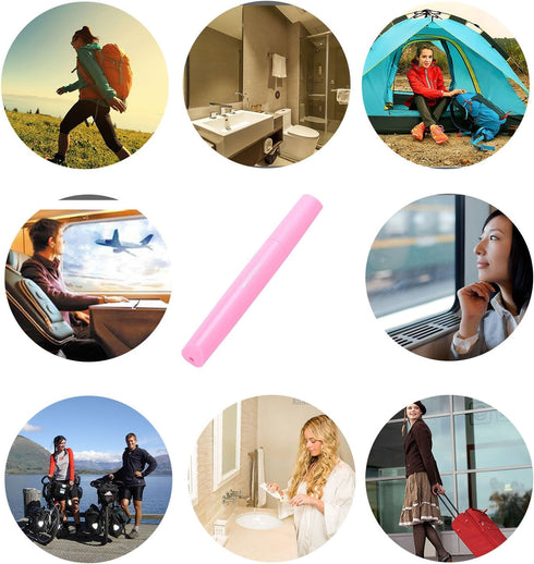 Portable Toothbrush Cover, Plastic Travel Box, Breathable Design with Air Hole, Pink