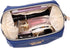 Vegan Leather Waterproof Travel Cosmetic Bag by Angelina's Palace, Toiletry Organizer Makeup Pouches (Dark Chambray)