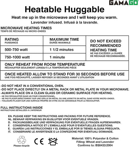 GAMAGO Toast Heating Pad & Pillow, Microwavable Heat Pack for Cramps & Anxiety Relief