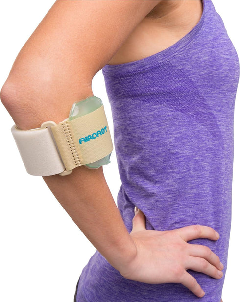 Aircast Pneumatic Armband, Tennis/Golfers Elbow Support Strap, Beige