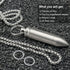 Small Pill Box Titanium Pill Fob Necklace, Mini Waterproof Keychain Holder for Men & Women (TC02 Bullet Pendant)