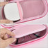Portable 2 in 1 Pink Contact Lens Case and Glasses Case, Traveling Holder with Soak Storage Kit and Built-in Mirror