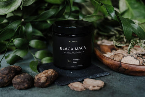 ELMNT Organic Black Maca Root 40,000mg - 60 Pills with Ashwagandha, Highest Potency Maca Capsules for Men