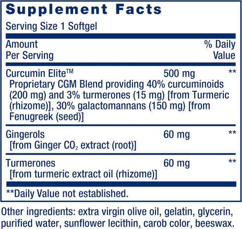Life Extension Advanced Curcumin Elite Turmeric Extract - Ginger & Turmerones for Healthy Inflammatory & Immune
