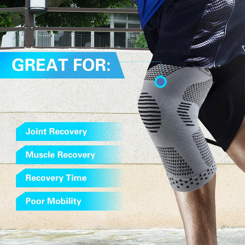 Knee Support Sleeves for Running, Gym, Sports & Hiking Lightweight Shock-Absorption Protection for Men & Women