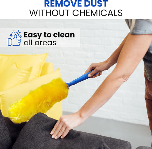 US Duster Company Static Duster – 23-inch Electrostatic Duster with Long Flexible Handle for Home Cleaning
