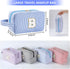 Personalized Initial Makeup Bag A-Z, Travel Toiletry Monogram Cosmetic Bag, Cute Pouch for Women, Teen Girls (Blue, N)
