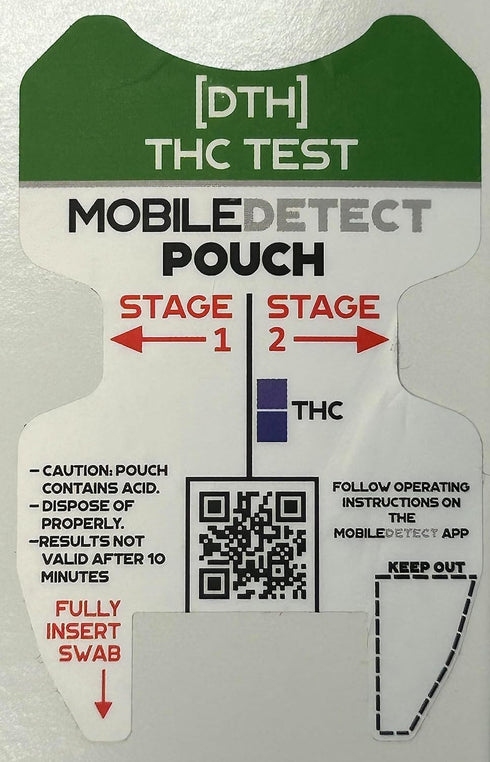 Residue Detection THC Drug Test Kit, Rapid Surface Residue Detector with 1 Mobile Detect Pouch
