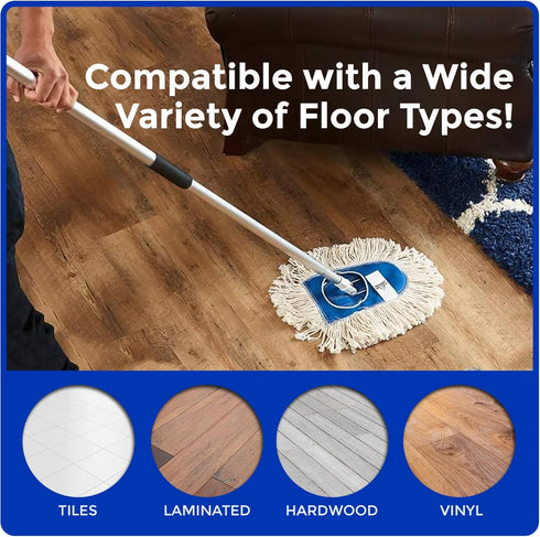 Nine Forty Heavy Duty Cotton Wedge Dust Mop Head - Industrial-Strength for Home & Commercial Floor Cleaning