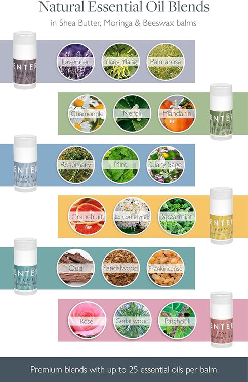 Set, Set 6 Scentered Aromatherapy Gift Mini Roll On Essential Oil Balms for Sleep, Focus, Stress-Relief, Calm, Mood