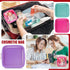 Hushee 4 Pcs Clear Nylon Makeup Bag Set, Preppy PVC Travel Toiletry Bags for Women, Waterproof Storage Organizer