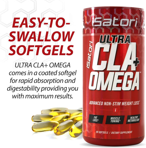 iSatori Ultra CLA - Omega 3 6 9 Safflower Oil Fish Oil Conjugated Linoleic Acid - Stimulant Free Dietary Supplement for