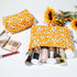 2 Pieces Little Flower Makeup Bag, Large Capacity Canvas Travel Toiletry Organizer for Women