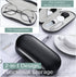 MoKo Double Eyeglass Case, Contact Lens Case with Mirror Tweezers Remover, 2 in 1 Double Sided Portable Contact Lens Box Holder Container Soak Storage Kit Sunglasses Pouch for Men & Women, Black