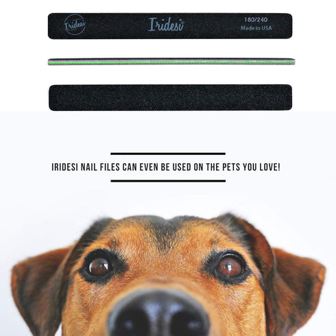 Professional Nail Files Black Washable Emery Boards, 7 Inches Long, 12 Fingernail Files Per Pack (180/240)