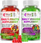 Sugar-Free Fruits and Veggies Gummies Supplement - Multi-Vitamins & Minerals, Immunity & Energy Support