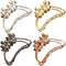 TANG SONG 4PCS Double Flower Shaped Metal Hair Claw Clips - Hair Catch Barrette Jaw Clamp for Women