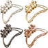 TANG SONG 4PCS Double Flower Shaped Metal Hair Claw Clips - Hair Catch Barrette Jaw Clamp for Women