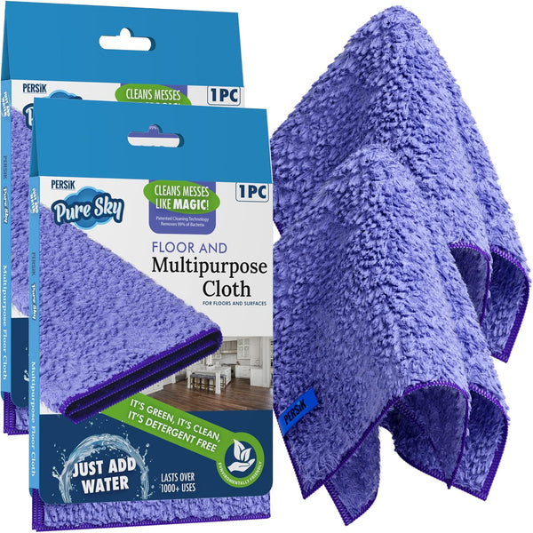 Pure-Sky Magic Deep Clean Cleaning Cloth, Just Add Water, Multipurpose Ultra Microfiber Cloth, Pack of 2