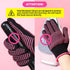 Teenitor 2 Pcs Heat Resistant Gloves with Silicone Bumps, Professional Mitts for Hair Styling, Rose Red
