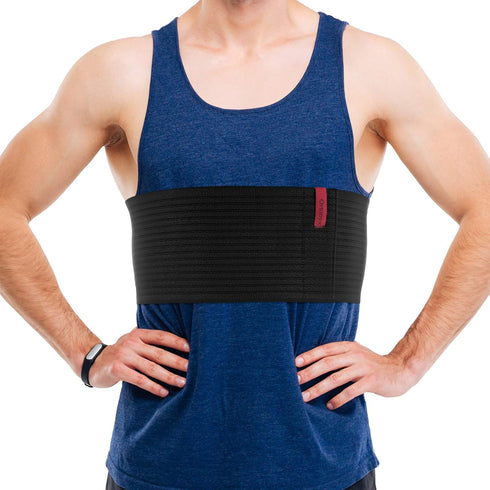 ORTONYX 6.25" Broken Rib Brace for Men and Women, Elastic Chest Wrap Compression Support Belt, Plus Size 3XL Black