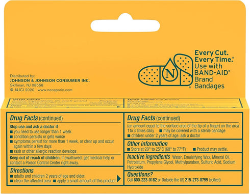 Neosporin + Maximum-Strength Pain Relief Dual Action Cream - 0.5 oz, First Aid Topical Antibiotic & Analgesic