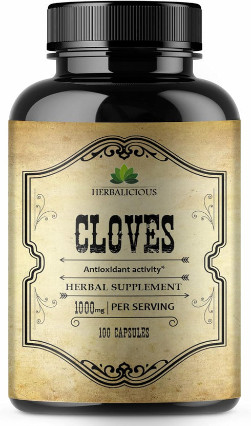 Cloves Capsules - Natural Dietary Supplement, Rich in Vitamins, Minerals, Antioxidant Support - 100 Caps