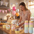 Jingmore 120 Pack 8 oz 5 Summer Ice Cream Paper Cups with Lids Disposable Ice Cream Bowls Paper Treat Dessert Cups