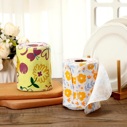 50 Pcs Reusable Toilet Washable Bidet Towels, Rerollable Cloth Wipes, Absorbent Cotton Paperless Towels