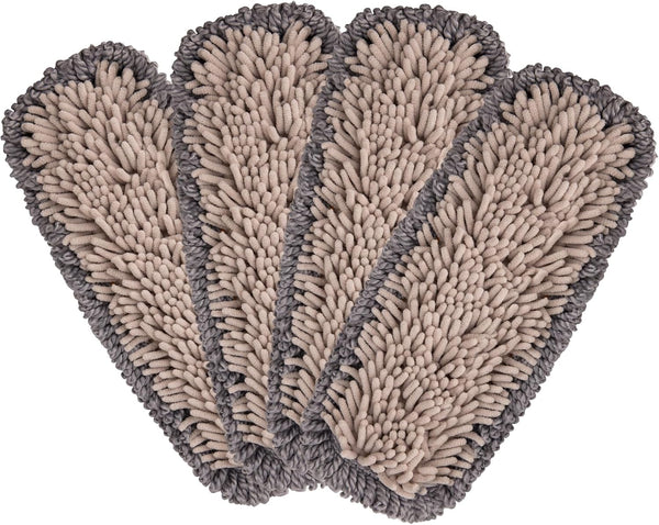 Microfiber Mop Pads, 4 Pieces for Floor Cleaning, Fit CLEANHOME Dust Mop: B09PBPGSJ3, Chenille Replacement Pads
