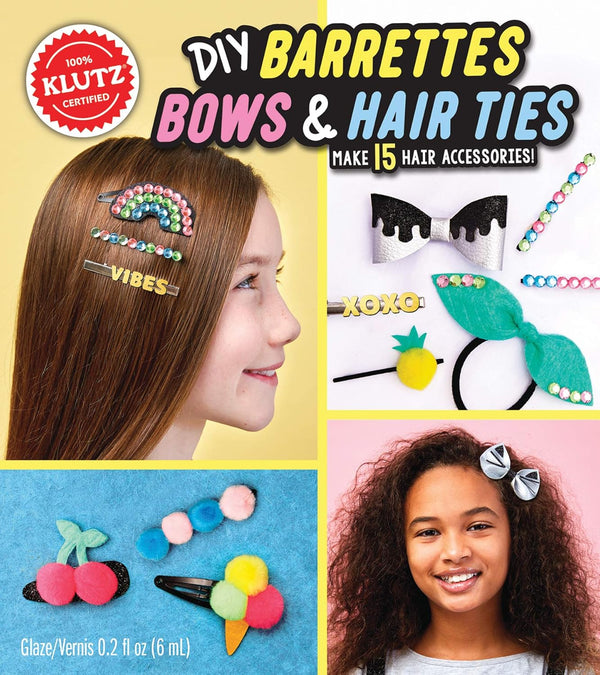 Klutz DIY Barrettes, Bows, and Hair Ties, Clear,Gold