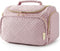 BAGSMART Travel Toiletry Bag, Large Wide-open Makeup Cosmetic Bag with Handle, Pink-M
