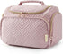 BAGSMART Travel Toiletry Bag, Large Wide-open Makeup Cosmetic Bag with Handle, Pink-M