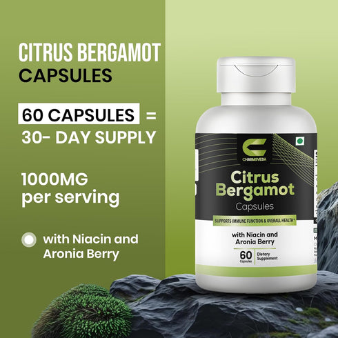 Immune 60 Citrus Bergamot with Niacin & Aronia Berry Advanced Liver Health, & Heart Support Olive Leaf & Black Pepper