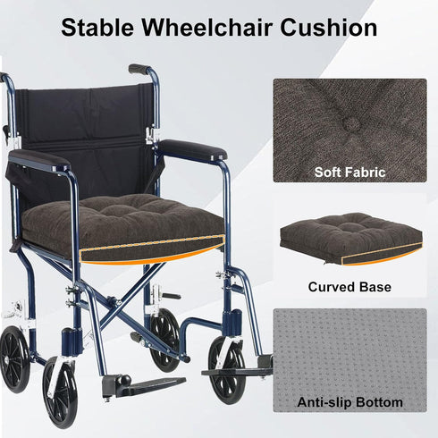 18x16 Soft Chair Cushions for Seniors, Dual-Layer Memory Foam Anti-Sagging Patent Design with Curved Bottom for Better