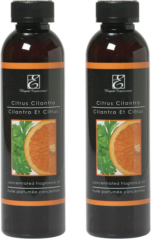 Hosley Set of 2 Citrus Cilantro Fragrance Warming Oils 5 Ounce Ideal Gift for Weddings Spa Reiki Meditation Bathroom Settings P1