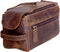 KomalC Premium Buffalo Leather Unisex Toiletry Bag, Travel Dopp Kit