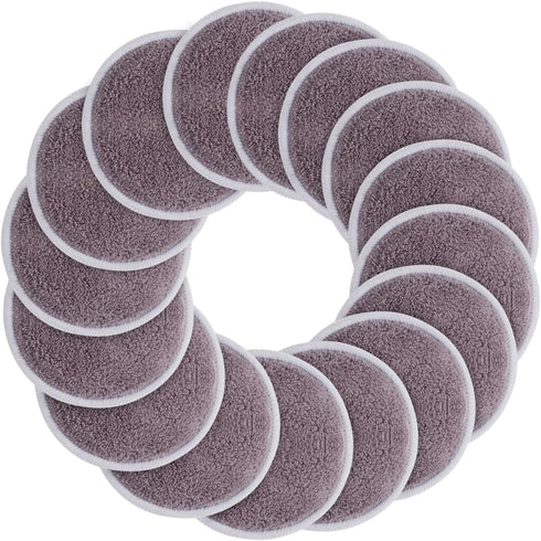 SUNLAND Reusable Makeup Remover Pads, 16 Pack Microfiber Face Cleansing Gloves, Washable with Laundry Bag (Round