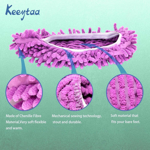Keeytaa 10 (5 Mop Slippers Shoes Pcs Pairs),Dust Duster, Mop Socks for Women Men Kids Foot, Microfiber Dust Hair