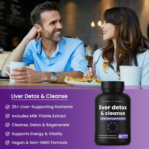 Liver Cleanse Detox & Repair Formula | 60 Capsules with 20+ Herbs: Milk Thistle, Artichoke, Dandelion & More!