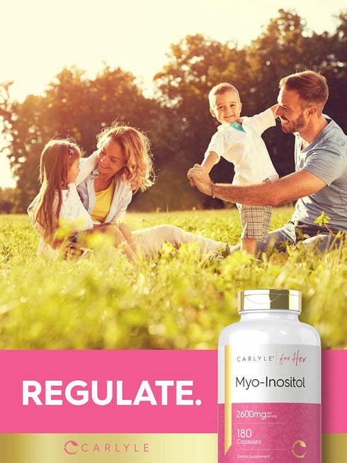 Carlyle Myo-Inositol 2600mg - Extra Strength Supplement, 180 Capsules, Non-GMO, Gluten Free