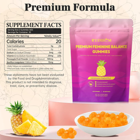 Gummies Immune 60 Gummies 30 Premium Feminine Balance - for Womens Health & Wellness - Support - Vegan, Gluten-Free