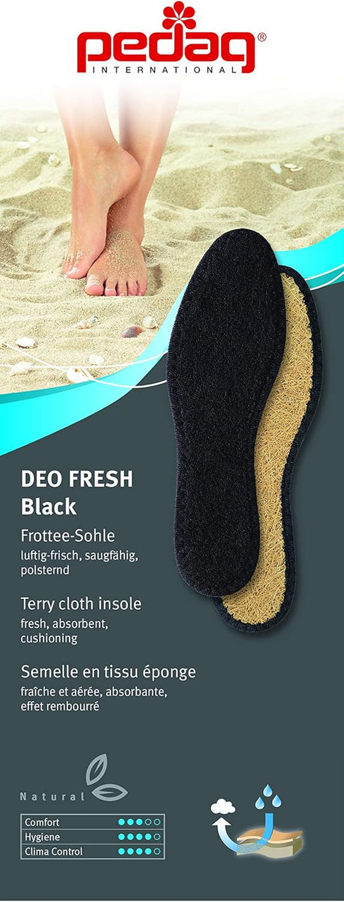 Summer, W12 M9 42, 3 pedag Deo Fresh Natural Terry Cloth & Sisal Insoles, Handmade in Germany, Fully Washable, Perfect