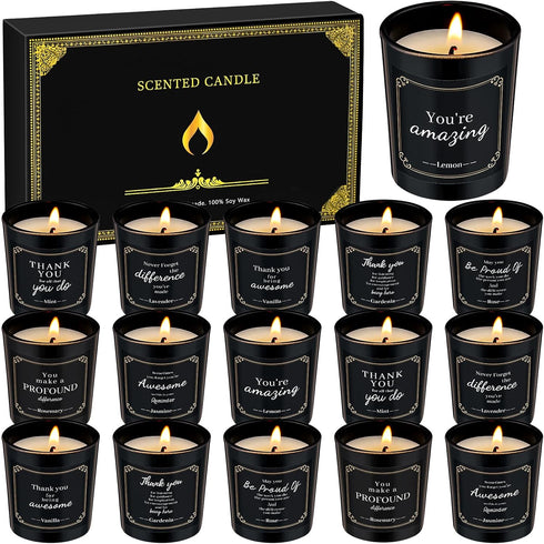 MTLEE 16 Pack Scented Candles Gifts Set Aromatherapy Soy Wax Candles Bulk Scented