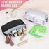 SIDESUGAR PU Leather Sanitary Napkin Storage Bag Tampon Bag for Purse Travel Small Make Up Bag Cosmetic Bag Menstrual