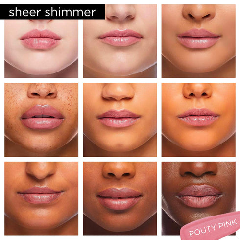 Pure Cosmetics Pure Illumination Lip Gloss - Pouty Pink - Non-Sticky, Moisturizing, LED-lit Applicator w/Side Mirror