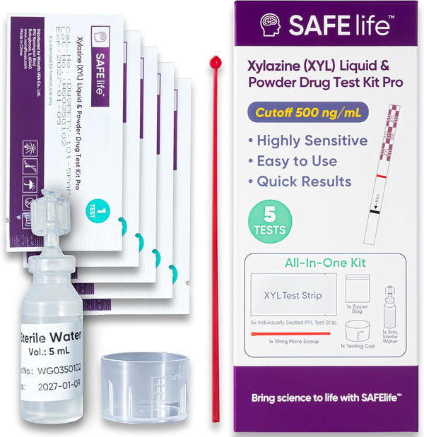SAFE LIFE Xylazine Test Strips, Test Liquids and Powders for Presence of Xylazine [5