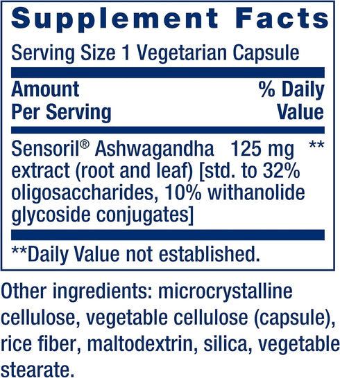 Life Extension Optimized Ashwagandha | 60 Capsules | Vegetarian, Gluten-Free, Non-GMO Stress Management Supplement